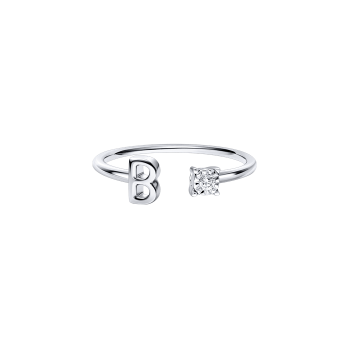 You & I Alphabet Ring  S136-CWS0541-B