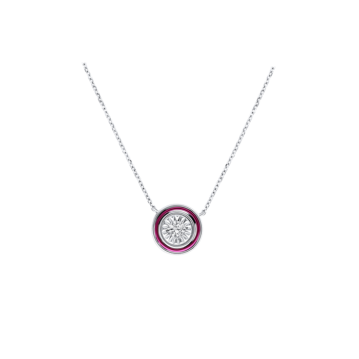 Diamond Ladies Necklace Fuchsia LWS0189