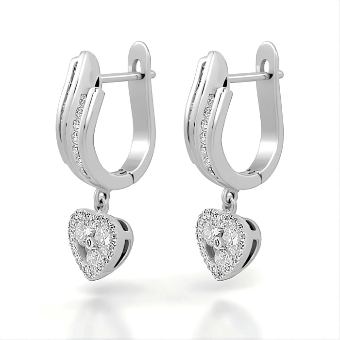 Diamond Earrings Illusion Heart AF0284