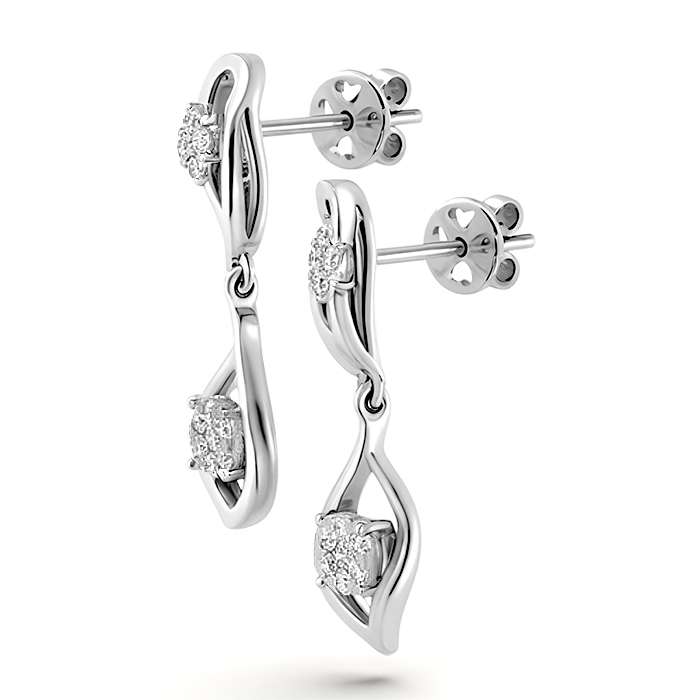 Diamond Earrings Illusion Lotus AF0338