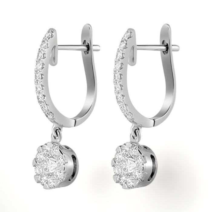 Diamond Earrings Illusion Lotus AF0328