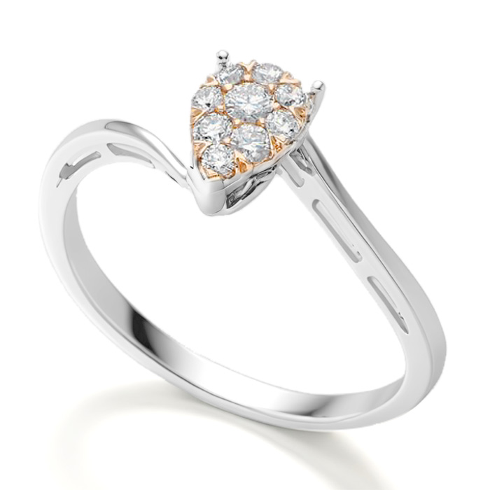 Diamond Ring Illusion Pear R17186