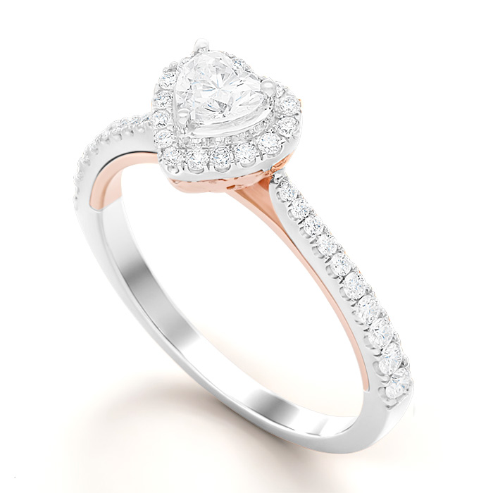 Diamond Ring Solitaire Heart CWF1160