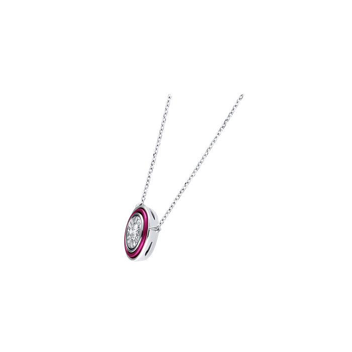 Diamond Ladies Necklace Fuchsia LWS0189