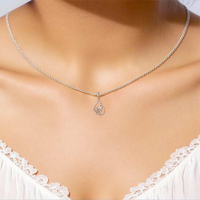 Diamond Pendant Illusion Heart LWF0326