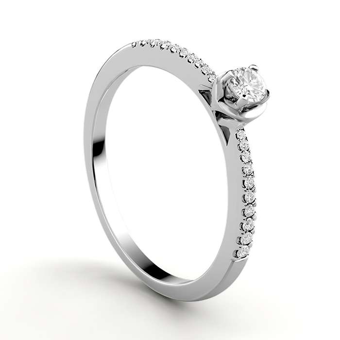 Diamond Ring Solitaire Round CWF0737