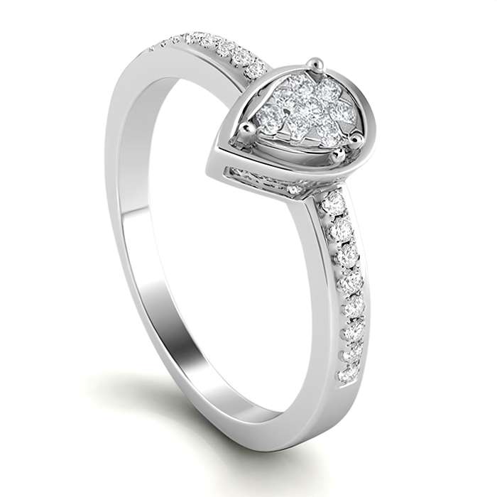 Diamond Ring Illusion Pear Listring CWF0786