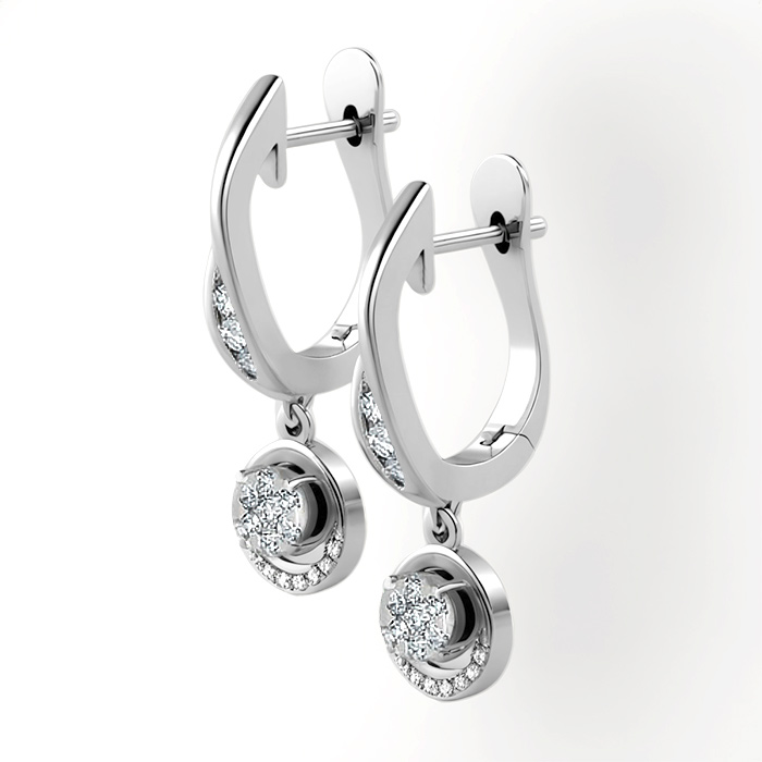 Diamond Earrings Illusion Lotus Halo AF0341