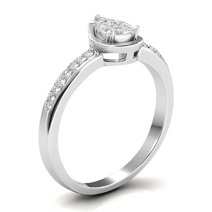 Diamond Ring Illusion Pear Listring CWF0786