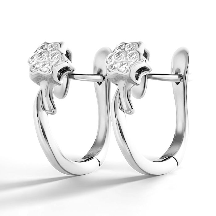 Diamond Earrings Illusion Lotus AF0373