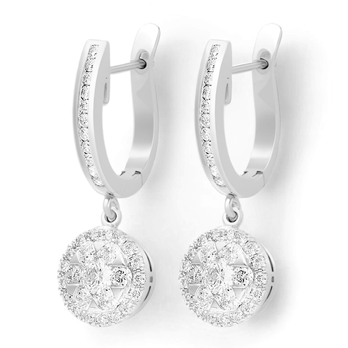 Diamond Earrings Illusion Lotus AF0295