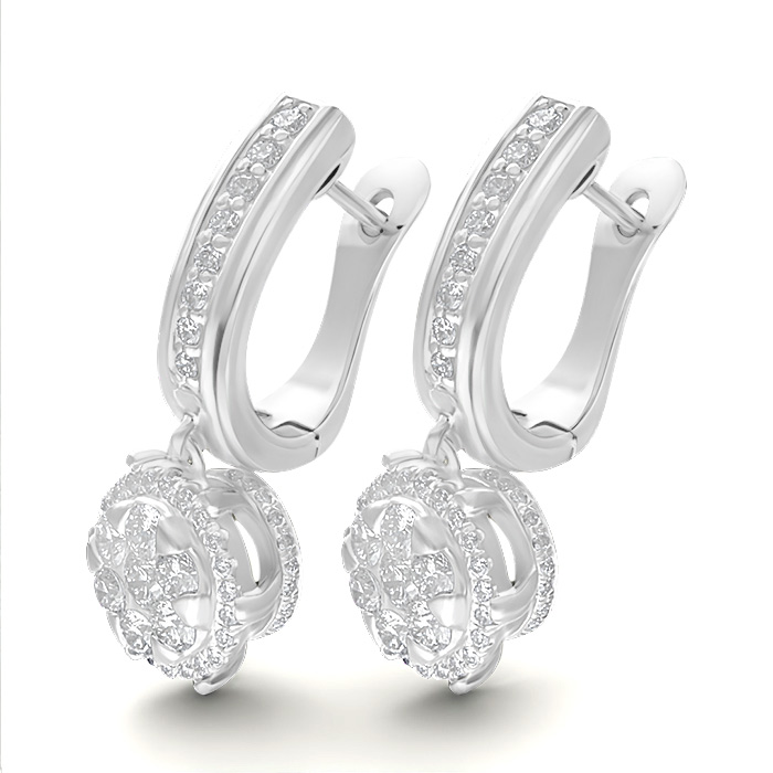 Diamond Earrings Illusion Lotus AF0437