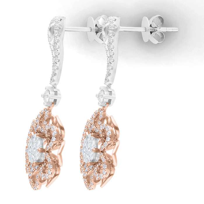 Diamond Earrings Illusion Lotus JDP8067E