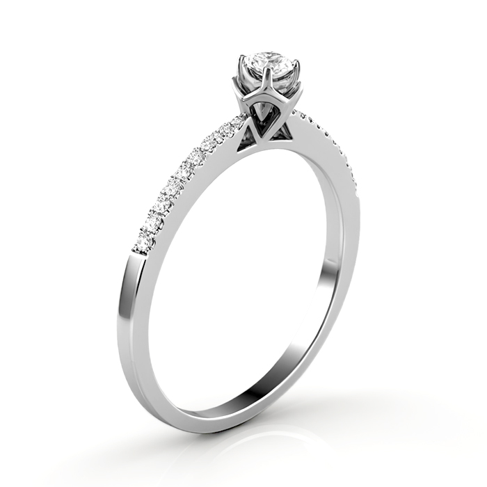 Diamond Ring Solitaire Round CWF0737