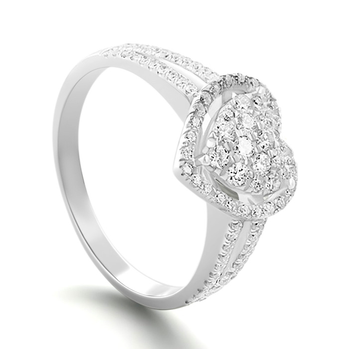 Diamond Ring Illusion Heart CWF0423