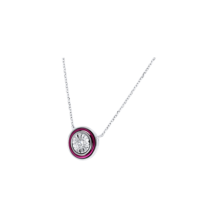 Diamond Ladies Necklace Fuchsia LWS0189