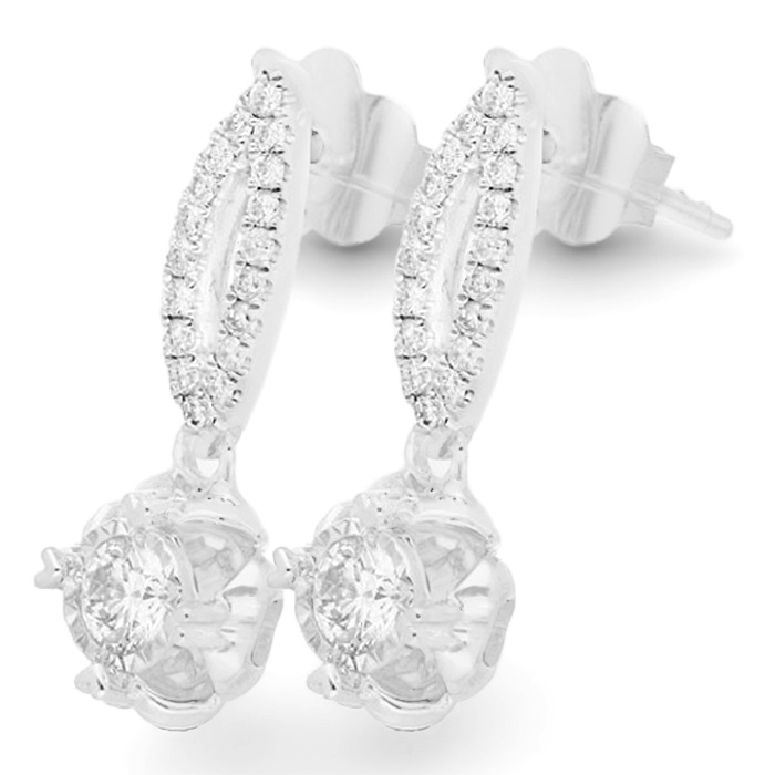 Diamond Earrings Solitaire Round E16059-20