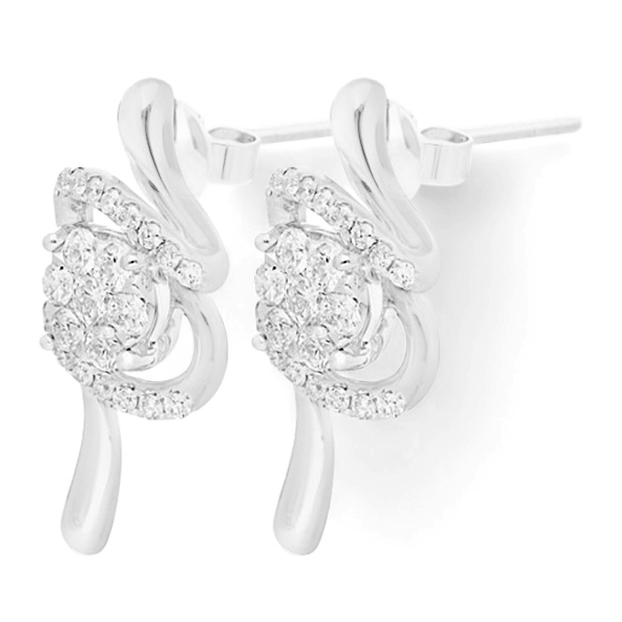 Diamond Earrings Illusion Lotus JDE8092E