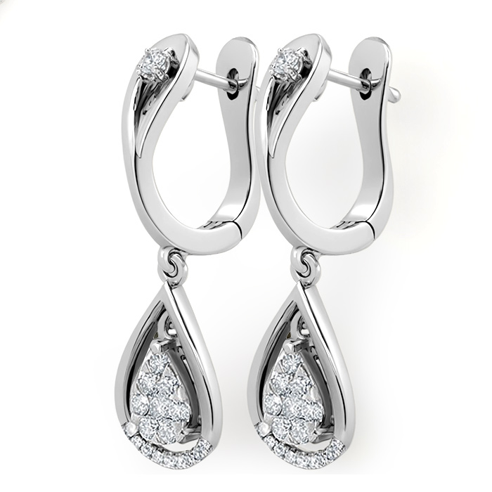 Diamond Earrings illusion Pear AF0342