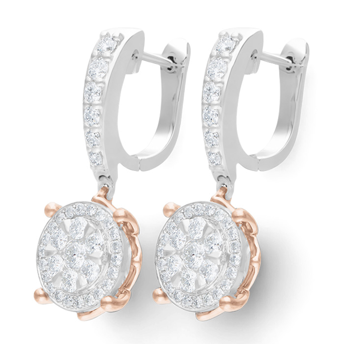 Diamond Earrings Illusion Lotus E17152