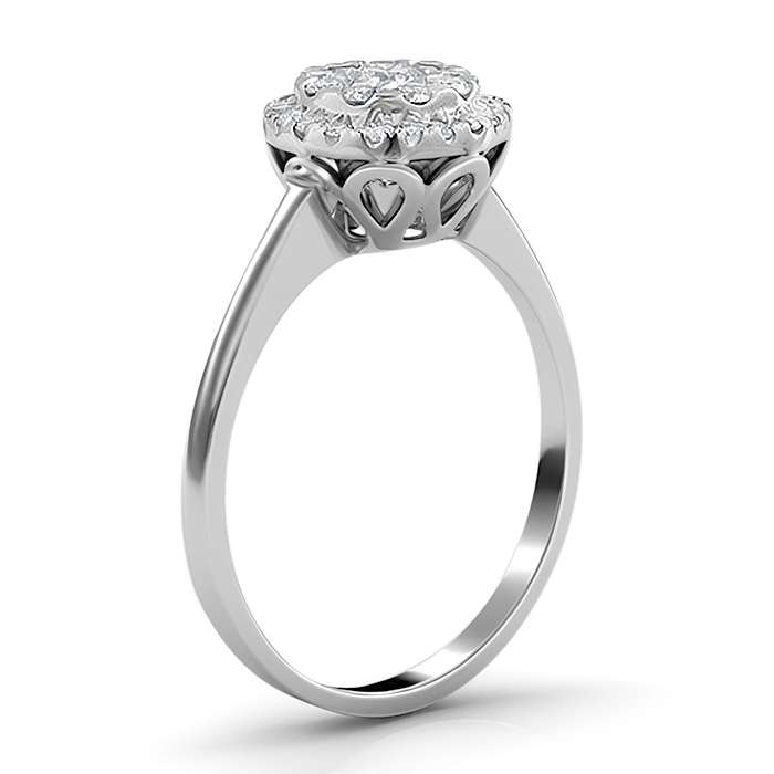 Diamond Ring Illusion Lotus Halo CWF0517