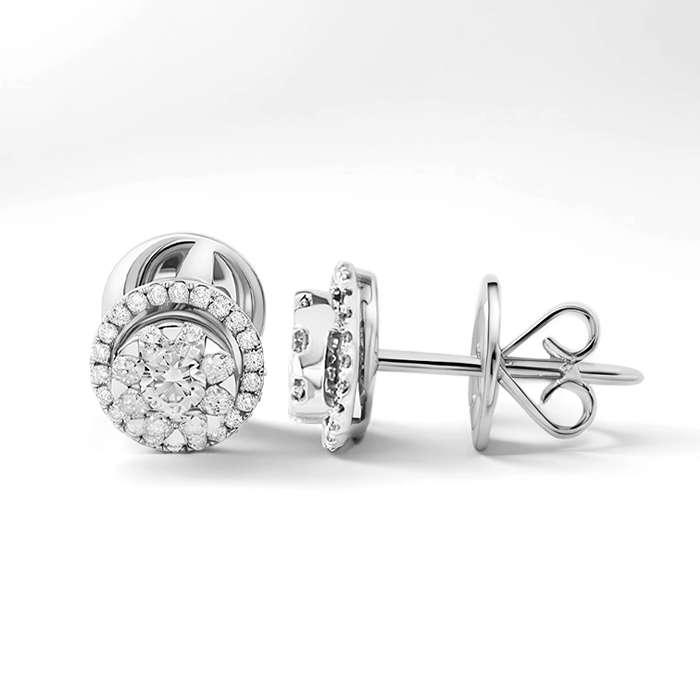 Diamond Earrings Illusion Lotus Halo AF0300