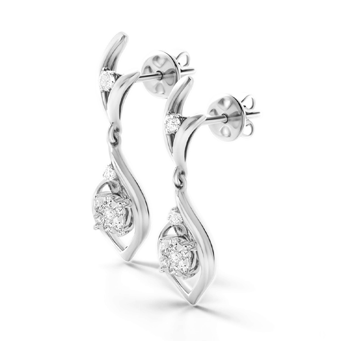 Diamond Earrings Illusion Lotus AF0365