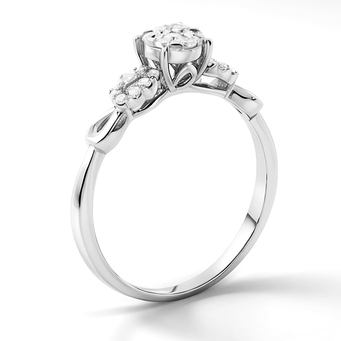 Diamond Ring Illusion Lotus CWF0849