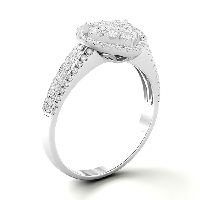 Diamond Ring Illusion Heart CWF0423